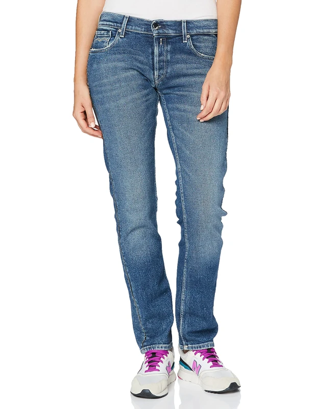 REPLAY Women's Joplyn Straight Jeans, Blue Medium Blue, 23W / 28L