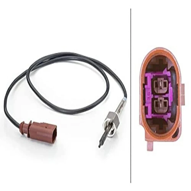 HELLA 6PT 014 494-121 Sensor, exhaust gas temperature - 2-pin connector - Bolted - Cable: 702mm