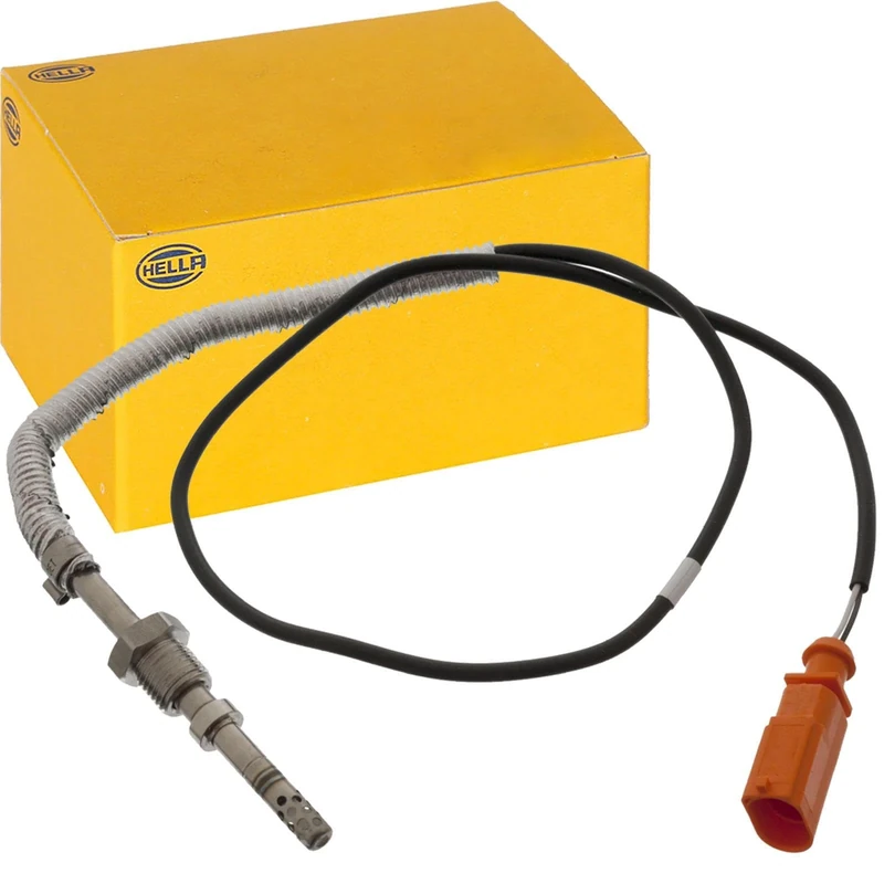 HELLA 6PT 014 494-051 Sensor, exhaust gas temperature - 2-pin connector - Bolted - Cable: 580mm