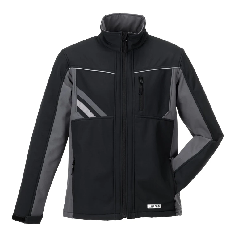 Planam HLSJSWSC7XXXL Highline Softshell Jacket, Black/Slate/Zinc, XXX-Large