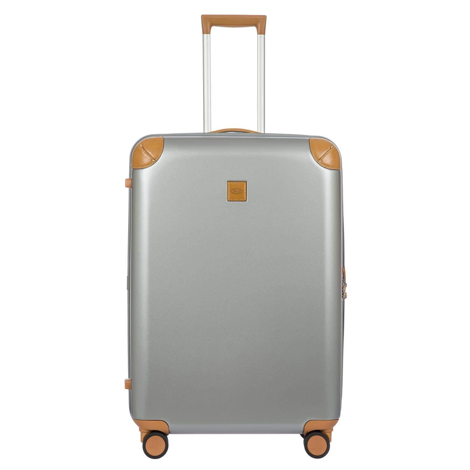 BRIC’s Amalfi Trolley Hard Shell Luggage, 4-Wheel Spinner Suitcase, Medium 76 x 53 x 29 cm, Lightweight TSA Approved, Silver