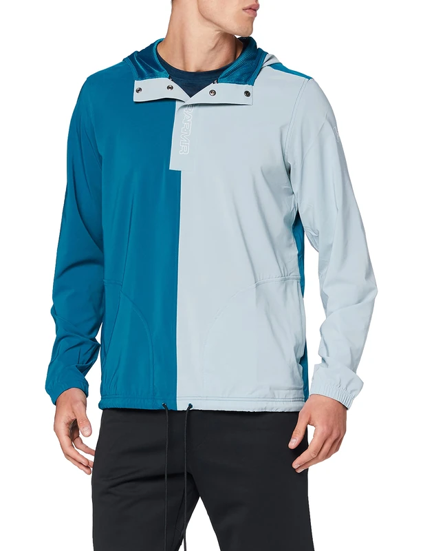 Under Armour Men Baseline Woven Jacket Warm-up Top - Teal Vibe/Harbor Blue/Pitch Gray (417), Small