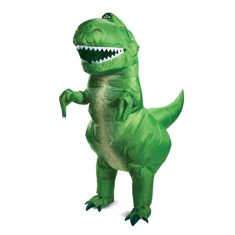 DISGUISE 79926 Disney Pixar Rex Inflatable Toy Story 4 Costume, Cartoon, Green, One Size Adult