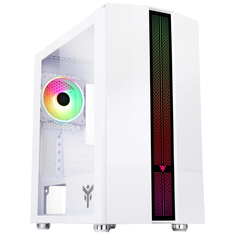 Case LIFLIG W41 - Gaming Mini Tower, mATX, 12cm ARGB fan, 2xUSB3, Side Panel Temp Glass, White Edition