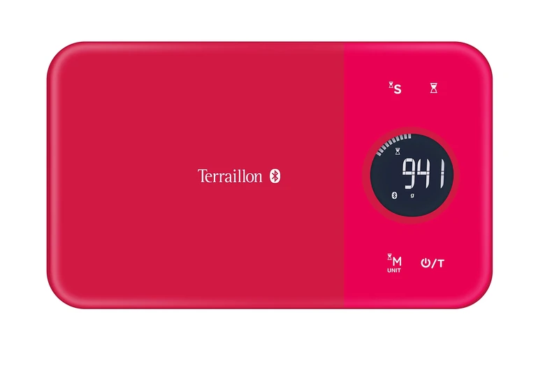 Terraillon Connected Kitchen Scales, for Smartphone/Tablet, Monitor Your Energy Intake, Tare Function, Liquid Conversion, Timer, Bluetooth Smart, 5 kg, NutriTab, Cranberry Red