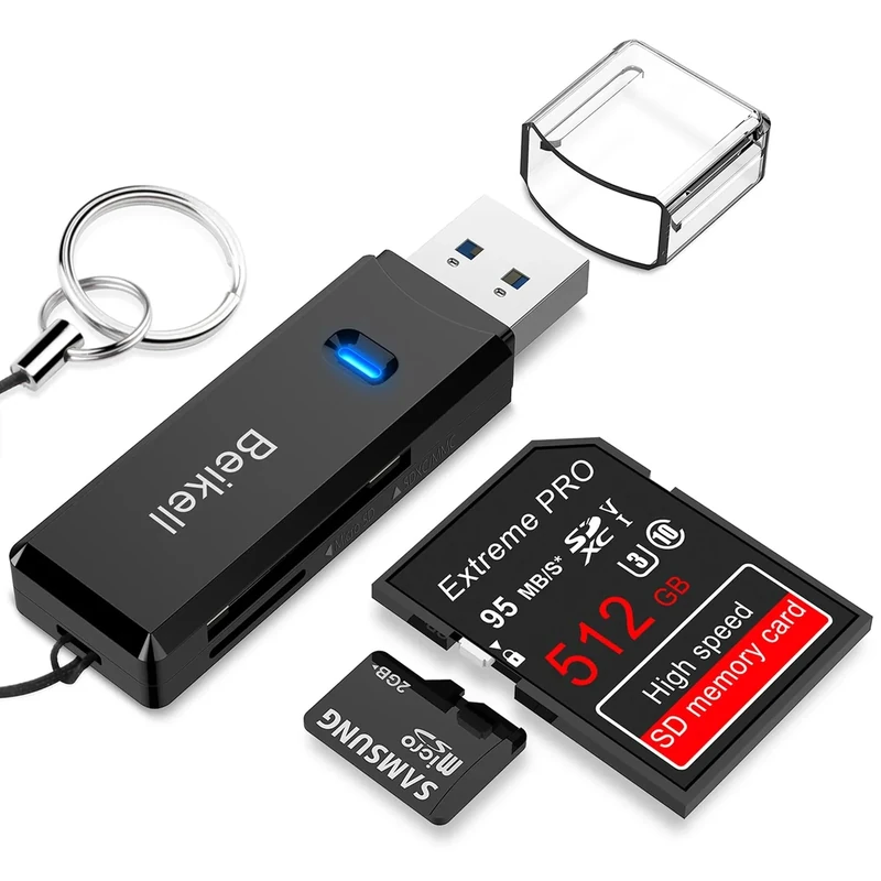 Beikell USB 3.0 Card Reader for SD Micro SD TF MMC - High Speed