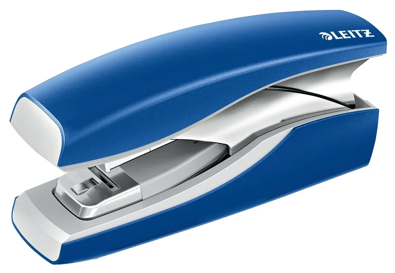 Leitz Softpress NeXXt Series 56030035 Flat Metal Stapler for 30 Sheets Ergonomic Shape Including Staples Blue