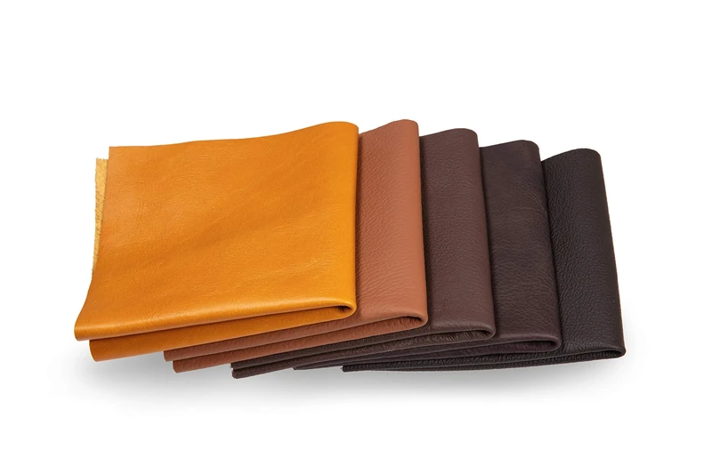 Leather Scraps - Pieces of Leather in Brown ideal for Craft Works, Extra Large, Quality Genuine Leather, Repair Bags, Textiles, Covering, Decoration, 2.2lb (1kg), Various Shades, Format A3 - Brown