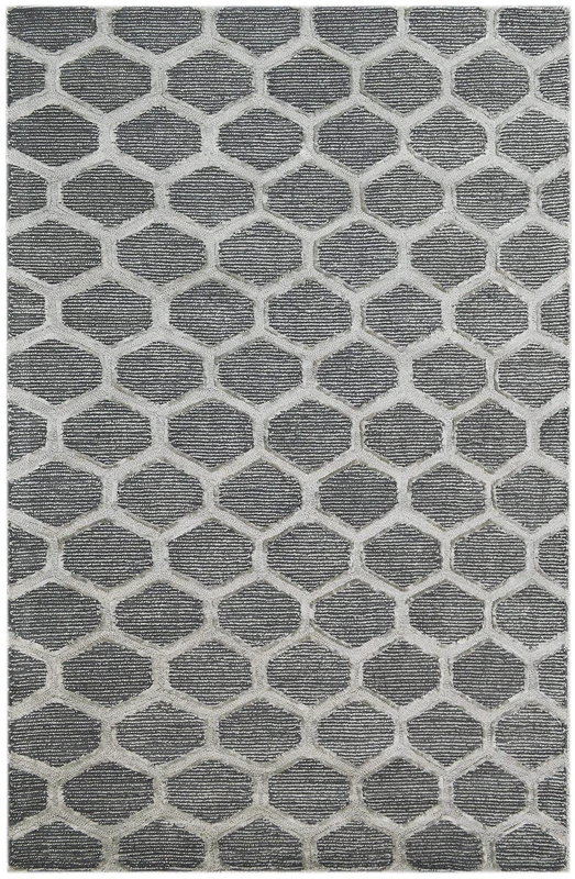 Bakero Carpet, Wool/Viscose, Silver, 183 x 122 x 1.2 cm