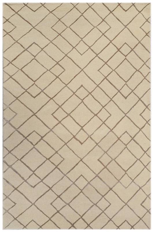 Bakero Highway Wool/Viscose Rug, Wool/Viscose, cream, 183 x 122 x 1.5 cm