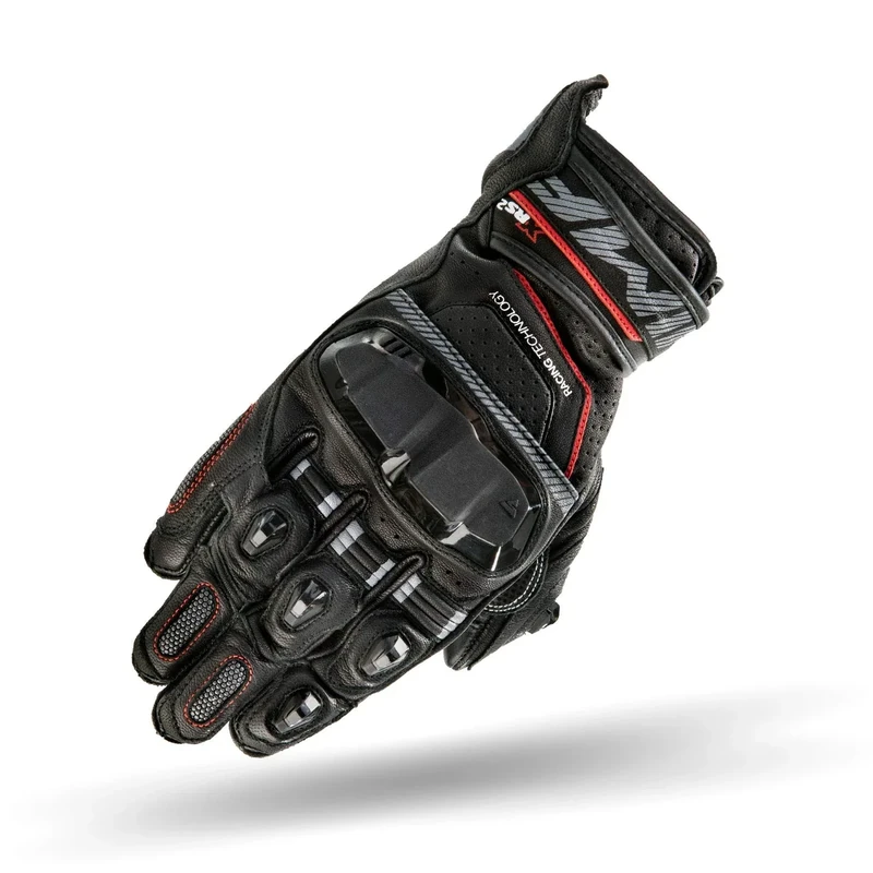 SHIMA XRS-2 Short Sport Leather Motor Gloves with Touch Screen and CE Certificate (XL, Black)