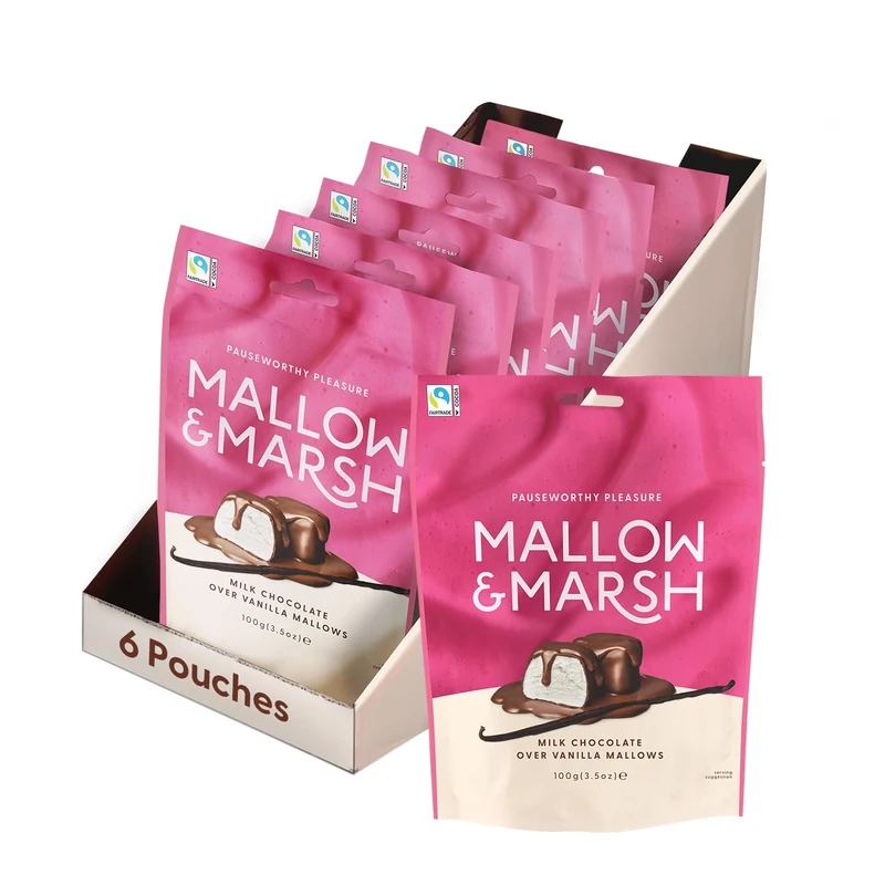 Mallow & Marsh Vanilla Coated in Milk Chocolate Marshmallow Sharing Bag - Multipack – 6 x 100g