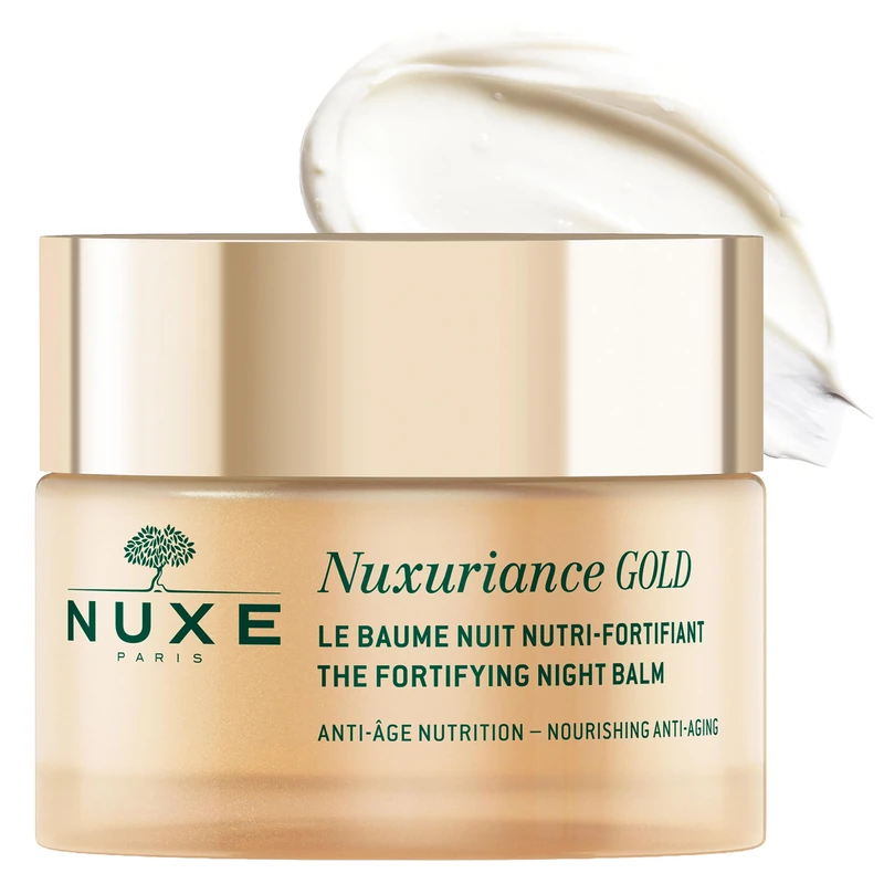 Nuxe Nuxuriance Gold Night Balm 50ml, Anti-Ageing Night Cream for Dry Mature Skin, With Saffron & Bougainvillea Bi-Floral Cells, Porcelain Rose Extract, Restores Radiance & Reduces Signs of Fatigue - Image 1