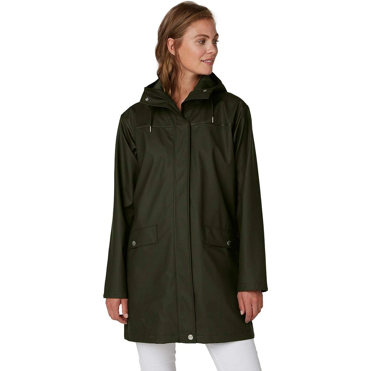 Helly Hansen Women's Moss Hooded Waterproof Windproof Raincoat, 469 Forest Night, X-Large