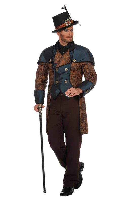 WILBERS & WILBERS 330341 Steampunk Costume Men's Jacket and Trousers, Victorian Outfit for Carnival, Theme Party - Image 1