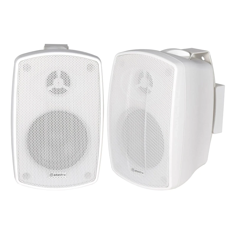 Adastra Weather Resistant Indoor and Outdoor Full Range Speakers Supplied in Pairs, Patio Music, Garden Speakers, Kitchen or Bathroom Audio 100W 5.25" White