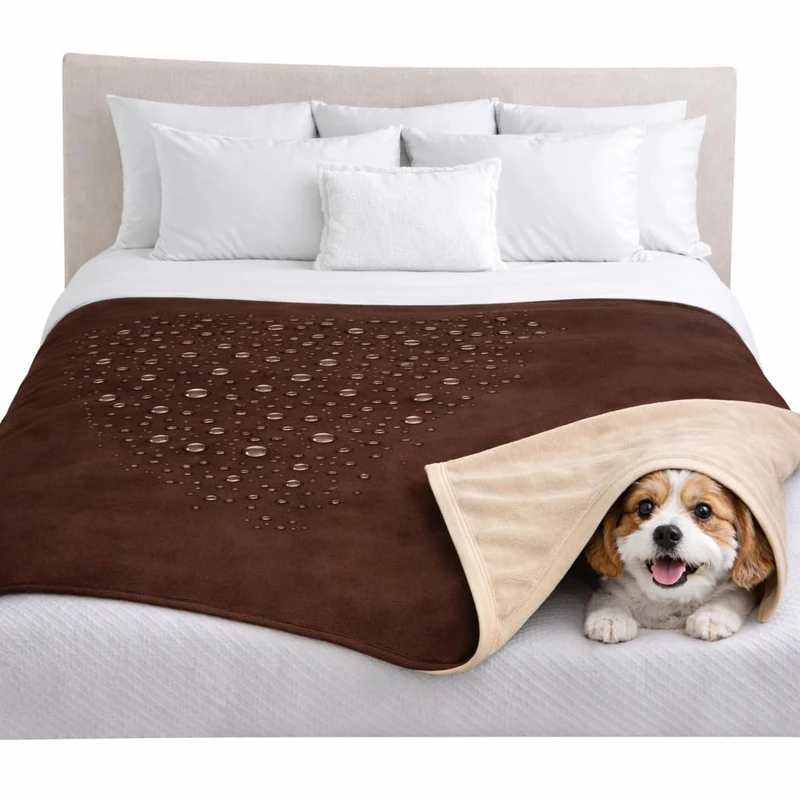 Throws of Passion Waterproof Pleasure Blanket, Reversible Brown/Beige