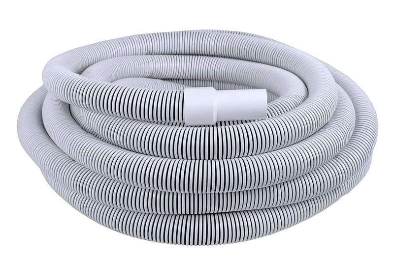 Poolmaster 33446 Made in The USA Commercial Pool Vacuum Hose W/Swivel Cuff, 1 1/2" x 45', White