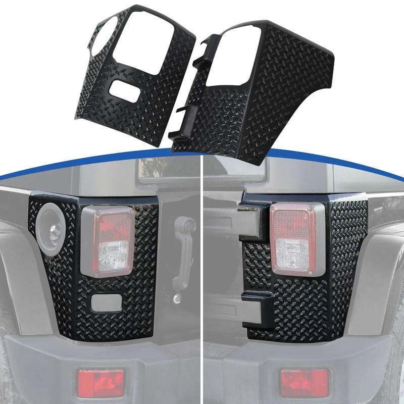 RT-TCZ for Wrangler JK Rear Corner Body Armor, Tail Light Cover Guards Protector for Jeep Wrangler JK JKU 2007-2017 Black Exterior Accessories 2pcs