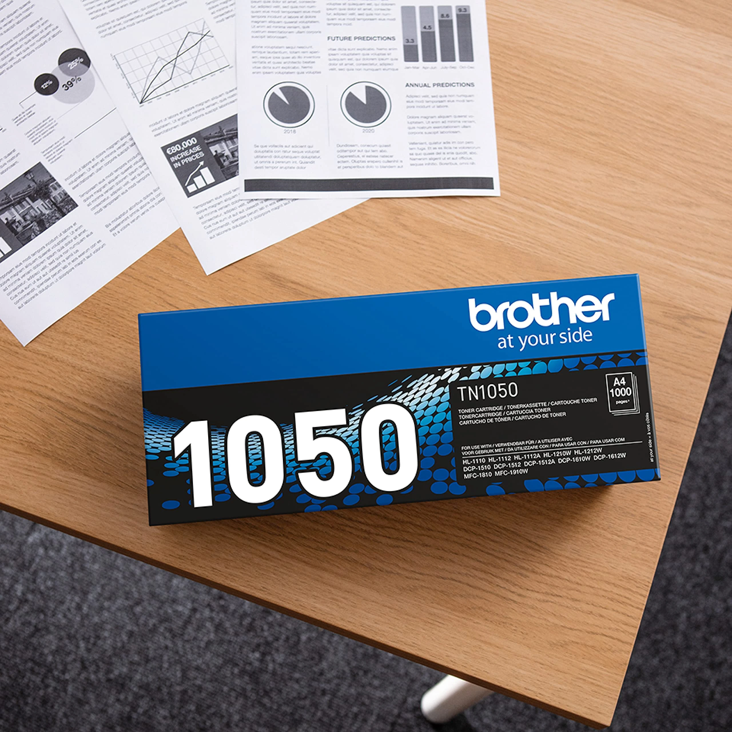 Brother TN1050 - Black - original - toner cartridge DCP-1510, 1512, 1610, 1612, HL-1110, 1112, 1210, 1212, MFC-1810, 1910