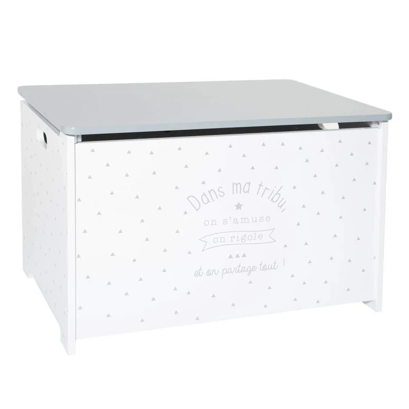 Atmosphera Toys Box with Seat, 2-in-1, Grey Cover for Kids, Colour:Grey