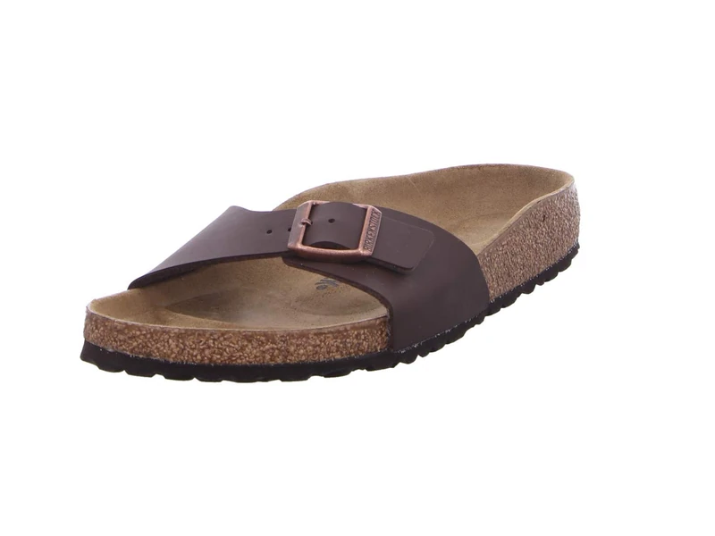 Birkenstock Men's Madrid Dark Brown, Birko Flor Slippers, 10 UK Narrow