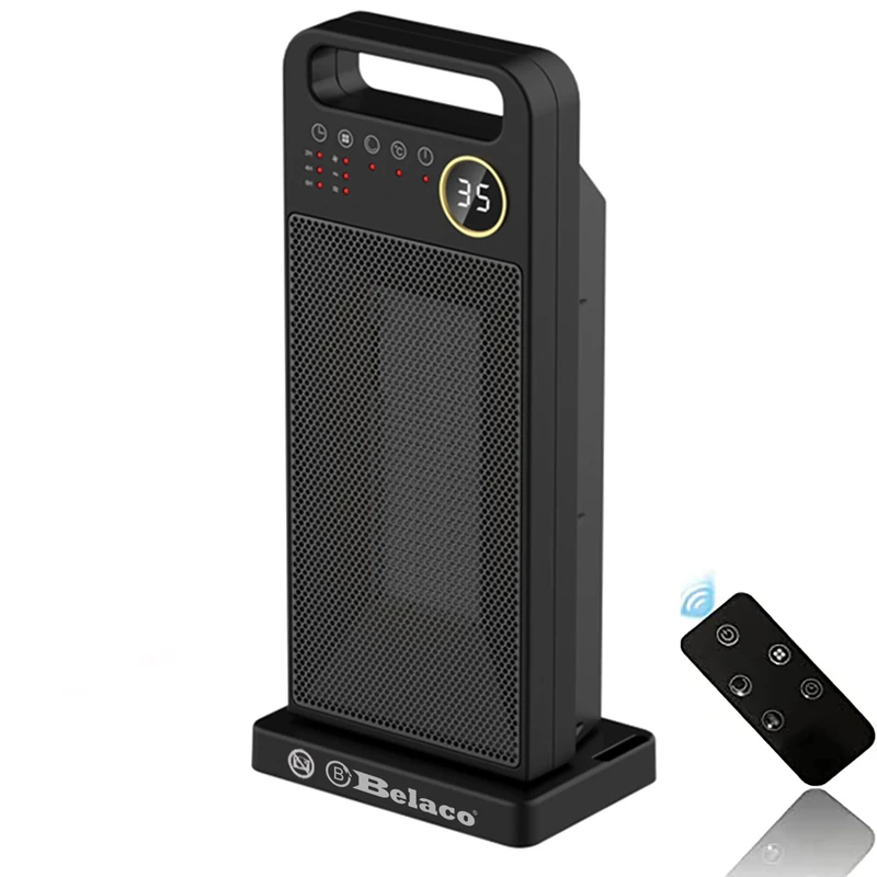 Belaco New Space Heater, Electric Heater, Timer, Remote Control, Oscillation, Ceramic Fan Heater portable heater 2000W home office room heater, Overheat protection