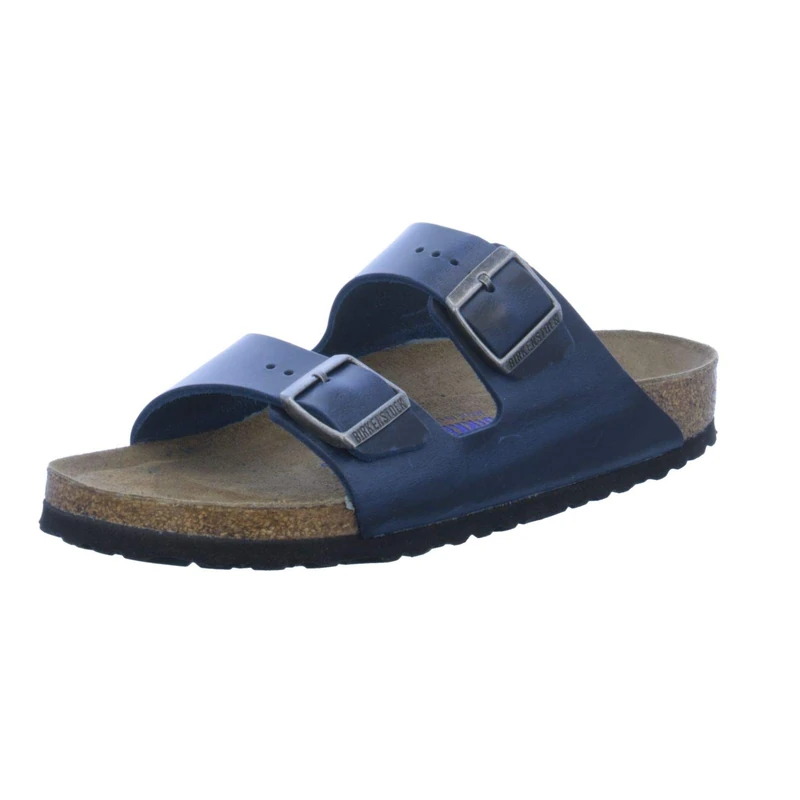 Birkenstock Unisex Arizona SFB Blue, Oiled Leather Slippers, 7 UK