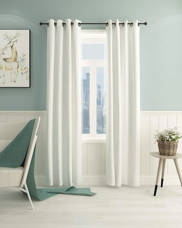 Furinno Collins Curtain 52x95 in. 2 Panels, White - Image 1