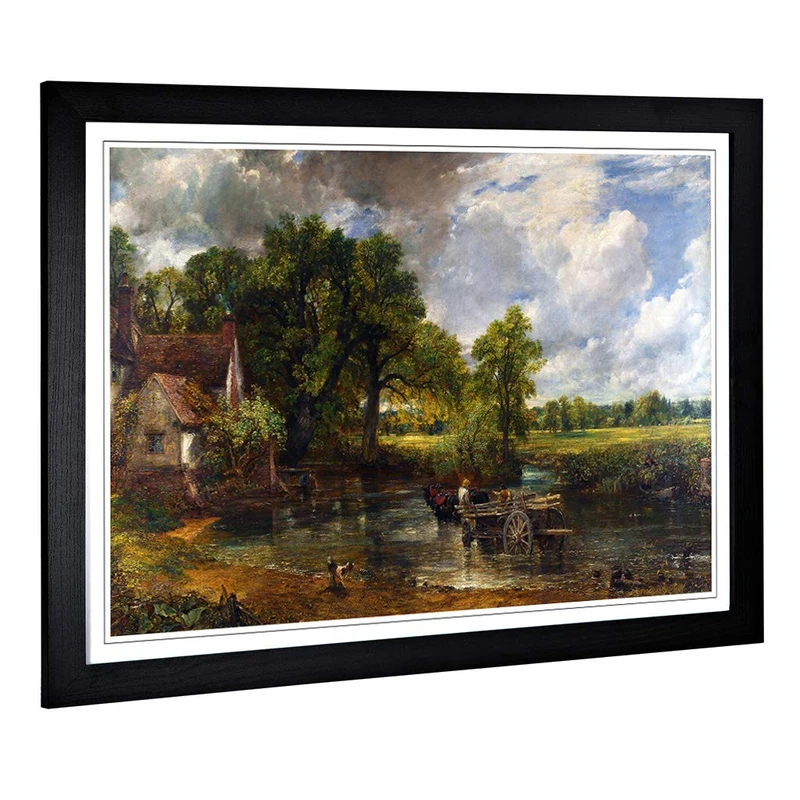 Big Box Art Framed Print of John Constable The Hay Wain Design | Wall Art Picture | Home Decor for Kitchen, Living, Dining Room, Bedroom, Hallway, Office, Black, A2 / 24.5x18 Inch / 62x45cm