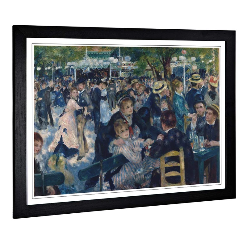 Big Box Art Framed Print of Pierre-Auguste Renoir Dance at The Moulin Rouge Design | Wall Art Picture| Home Decor for Kitchen, Living Room, Bedroom, Hallway, Black, A2 / 24.5x18 Inch / 62x45cm