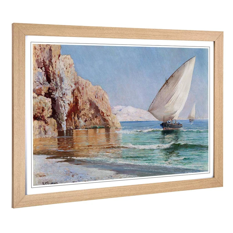 Big Box Art Framed Print of Joaquin Sorolla Y Bastida Cercedillia Design | Wall Art Picture | Home Decor for Kitchen, Living Room, Bedroom, Hallway, Oak, A2 / 24.5x18 Inch / 62x45cm