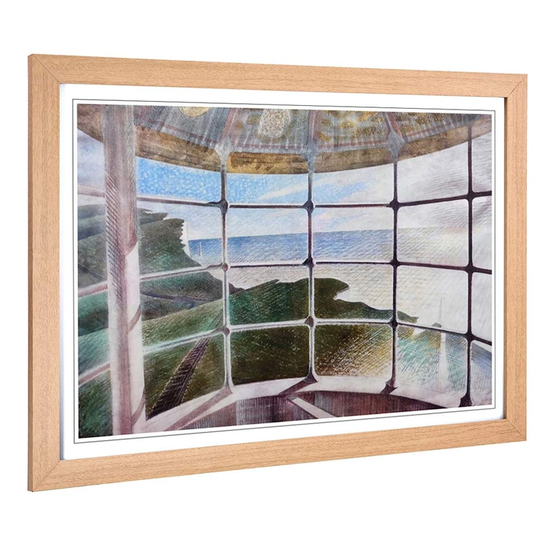 Big Box Art Framed Print of Eric Ravilious Window Design | Wall Art Picture | Home Decor for Kitchen, Living, Dining Room, Lounge, Bedroom, Hallway, Office, Oak, A2 / 24.5x18 Inch / 62x45cm