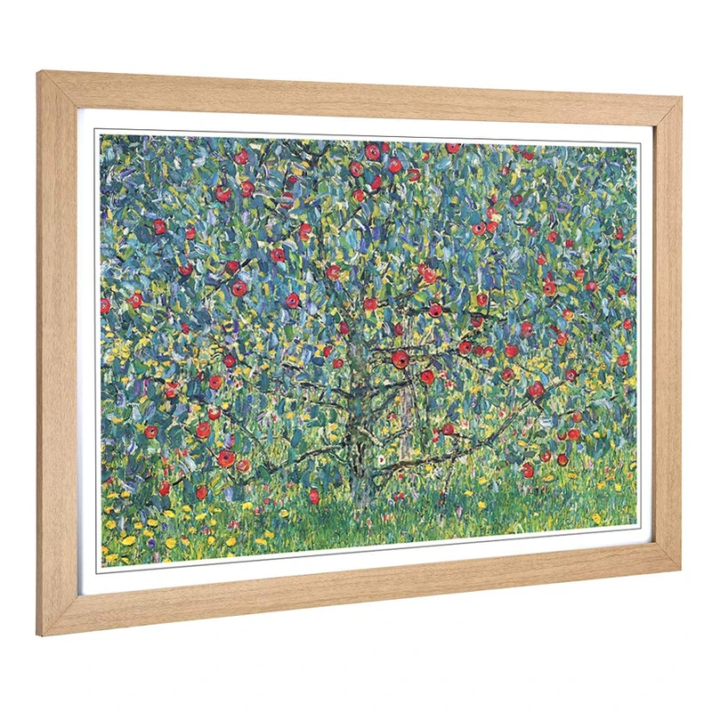 Big Box Art Framed Print of Gustav Klimt Orchard with Roses Design | Wall Art Picture | Home Decor for Kitchen, Living Room, Bedroom, Hallway, Oak, A2 / 24.5x18 Inch / 62x45cm