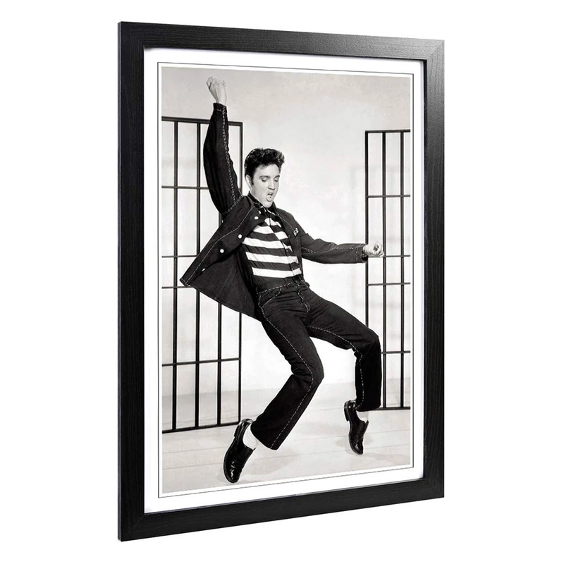 Framed Print of Elvis Presley Jailhouse Rock Art Design | Wall Art Picture Measures: A2 / 24.5 x 18 Inch / 62 x 45 cm | Home Decor for Kitchen, Living Room, Dining Room, Bedroom, Hallway, Office - Image 1