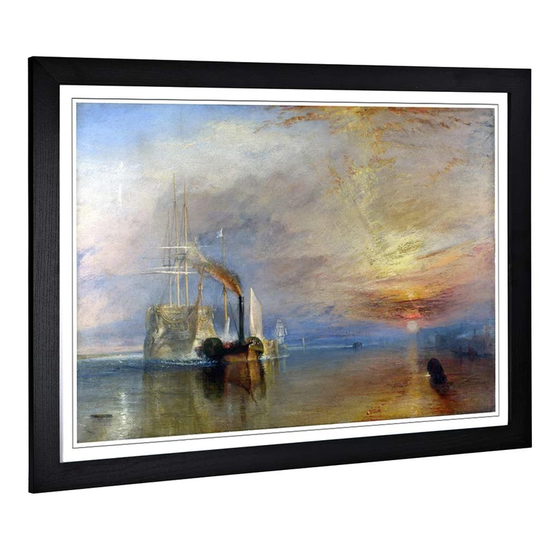 Big Box Art Framed Print of Joseph Mallord William Turner The Fighting Temeraire Design | Wall Art Picture| Home Decor for Kitchen, Living Room, Bedroom, Office, Black, A2 / 24.5x18 Inch / 62x45cm
