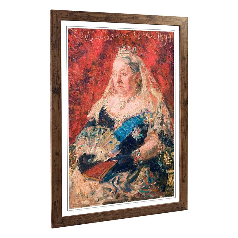Big Box Art Framed Print of Laurits Tuxen Queen Victoria Design | Wall Art Picture | Home Decor for Kitchen, Living, Dining Room, Bedroom, Hallway, Office, Walnut, A2 / 24.5x18 Inch / 62x45cm