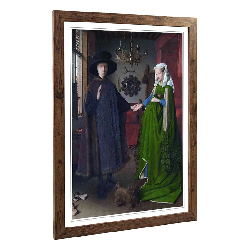 Big Box Art Framed Print of Van Eyck Arnolfini Portrait Design | Wall Art Picture | Home Decor for Kitchen, Living, Dining Room, Bedroom, Hallway, Office, Walnut, A2 / 24.5x18 Inch / 62x45cm