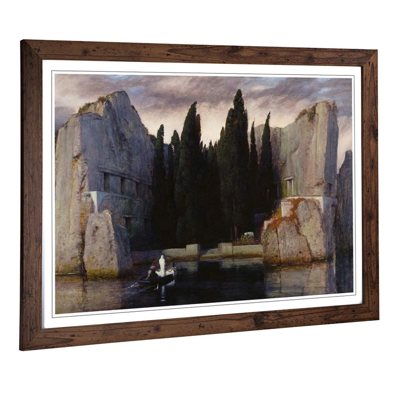 Big Box Art Framed Print of Arnold Bocklin Isle of The Dead No.1 Design | Wall Art Picture | Home Decor for Kitchen, Living Room, Bedroom, Hallway, Walnut, A2 / 24.5x18 Inch / 62x45cm