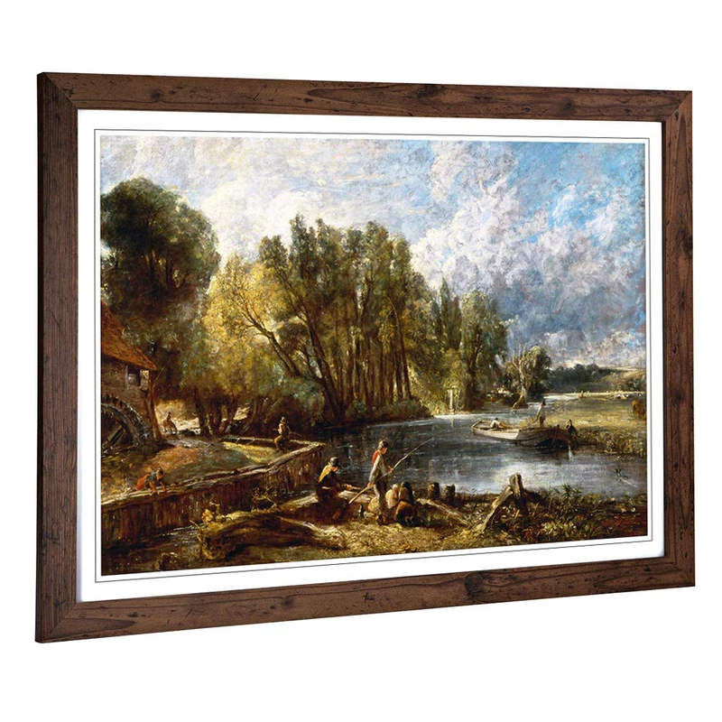 Big Box Art Framed Print of John Constable Stratford Mill Design | Wall Art Picture | Home Decor for Kitchen, Living, Dining Room, Bedroom, Hallway, Office, Walnut, A2 / 24.5x18 Inch / 62x45cm