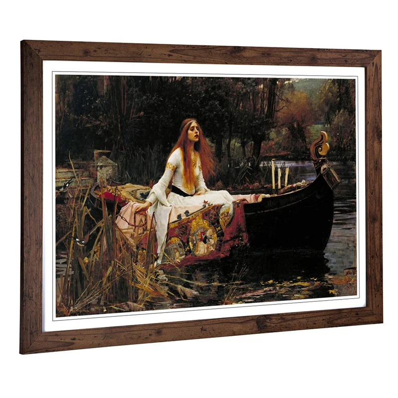 Big Box Art Framed Print of John William Waterhouse The Lady of Shalott Design | Wall Art Picture | Home Decor for Kitchen, Living Room, Bedroom, Hallway, Walnut, A2 / 24.5x18 Inch / 62x45cm FRAMERECT8596