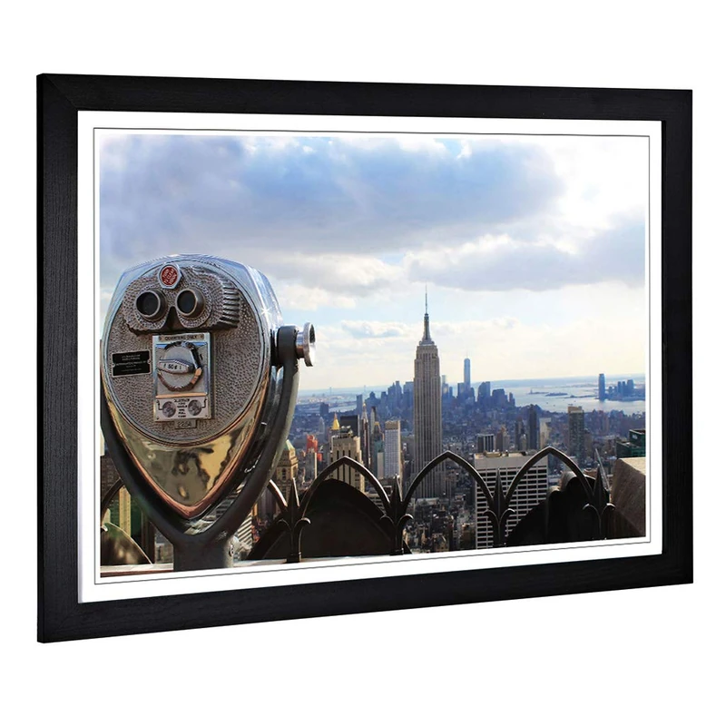 Big Box Art Framed Print of Empire State Building New York City (6) Design | Wall Art Picture | Home Decor for Kitchen, Living Room, Bedroom, Hallway, Black, A2 / 24.5x18 Inch / 62x45cm