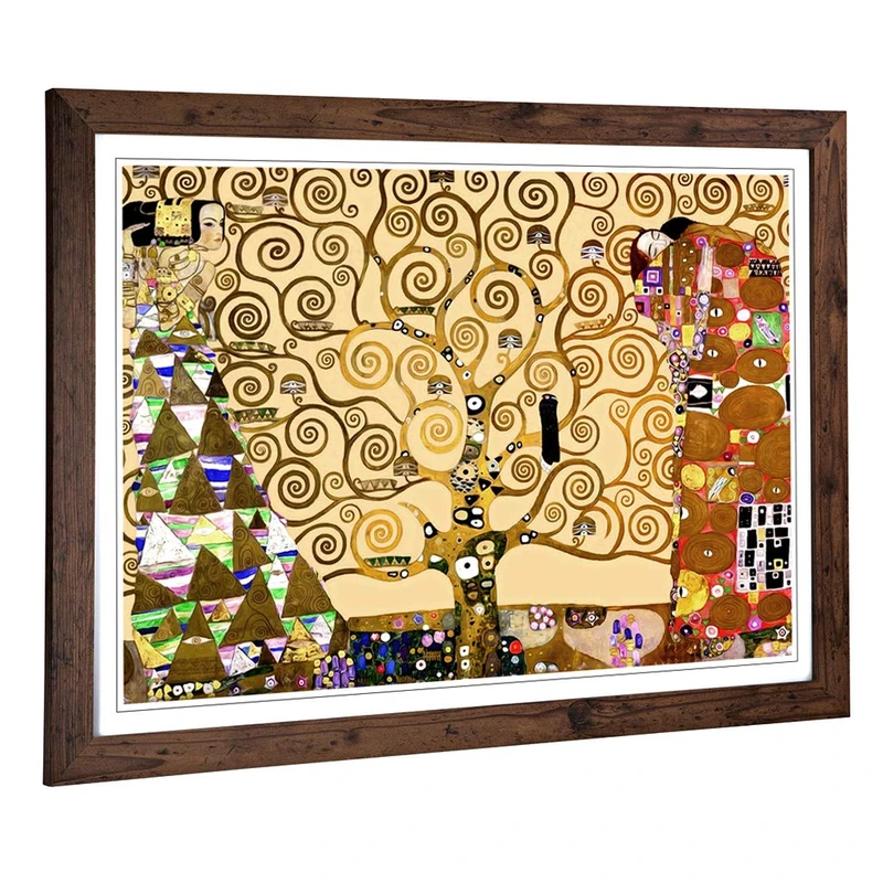 Framed Print of Gustav Klimt The Tree of Life Art Design | Wall Art Picture Measures: A2 / 24.5 x 18 Inch / 62 x 45 cm | Home Decor for Kitchen, Living Room, Dining Room, Bedroom, Hallway, Office - Image 1