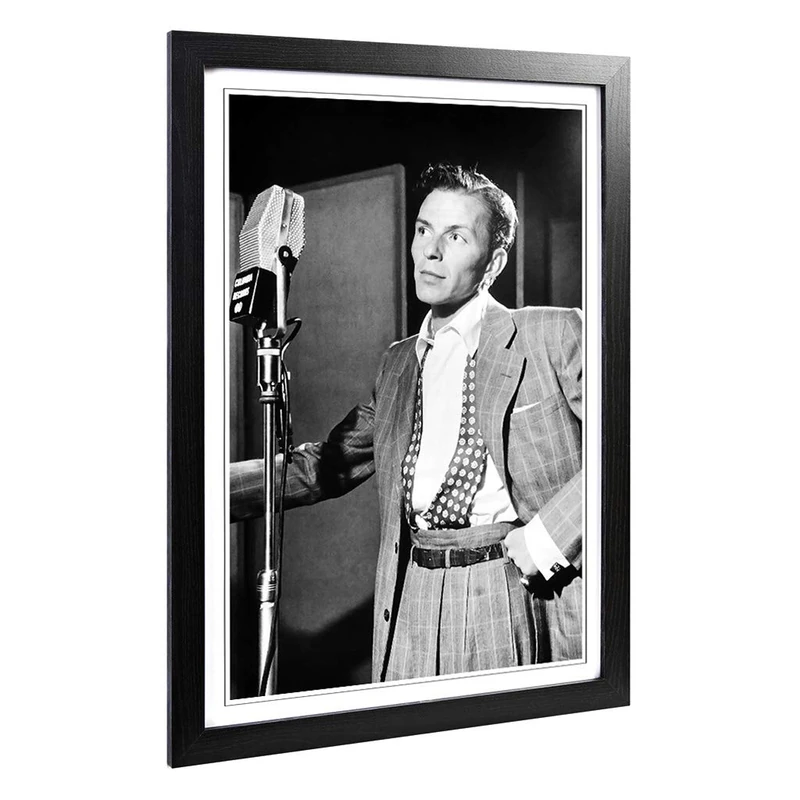 Big Box Art Framed Print of Frank Sinatra (1) Design | Wall Art Picture | Home Decor for Kitchen, Living, Dining Room, Lounge, Bedroom, Hallway, Office, Black, A2 / 24.5x18 Inch / 62x45cm - Image 1