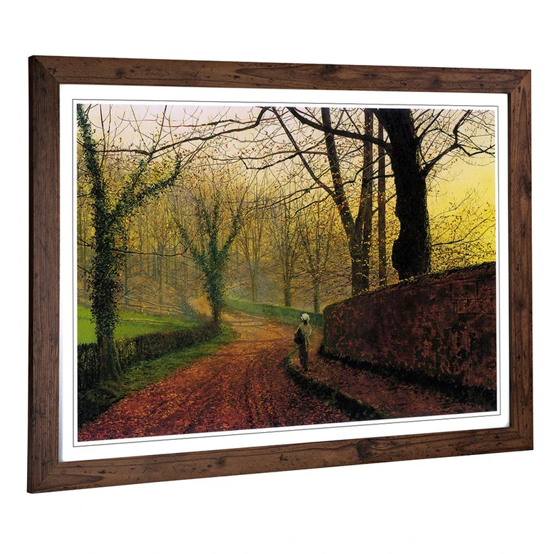 Big Box Art Framed Print of John Atkinson Grimshaw Stapleton Park Design | Wall Art Picture | Home Decor for Kitchen, Living Room, Bedroom, Hallway, Walnut, A2 / 24.5x18 Inch / 62x45cm