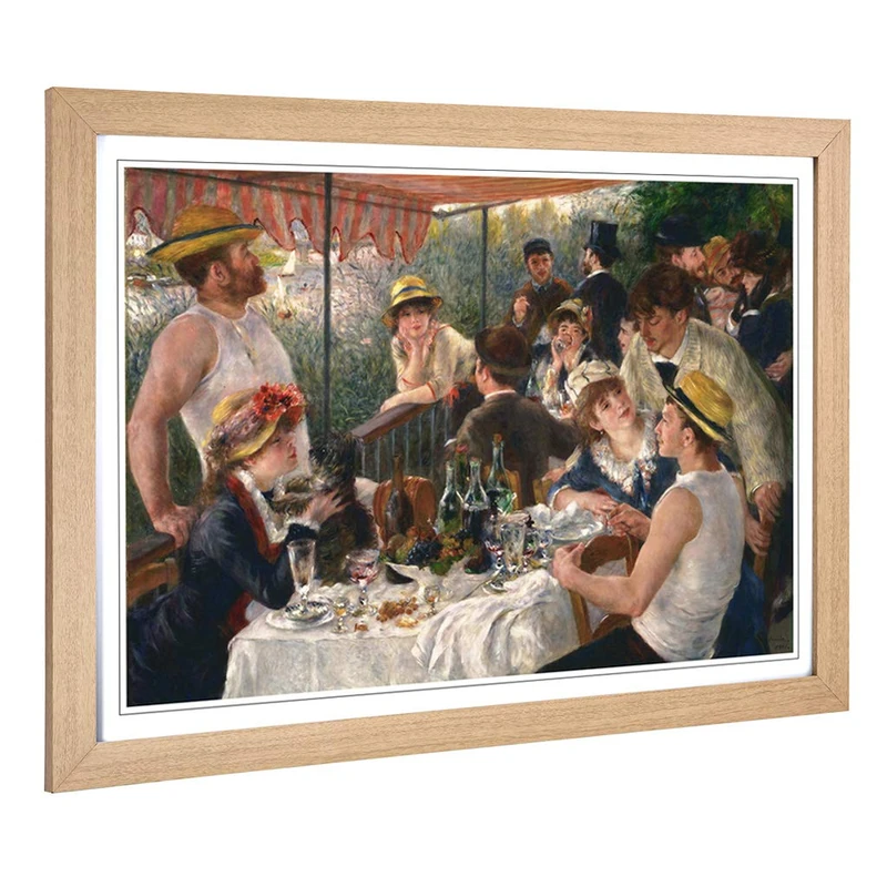 Big Box Art Framed Print of Pierre-Auguste Renoir Luncheon of The Boating Party Design | Wall Art Picture| Home Decor for Kitchen, Living Room, Bedroom, Office, Oak, A2 / 24.5x18 Inch / 62x45cm