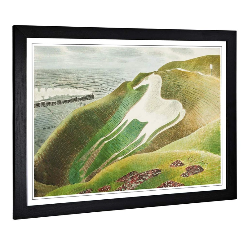 Eric Ravilious Westbury Horse Framed Wall Art Print A2 Black