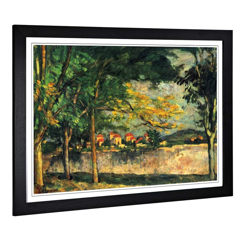 Big Box Art Framed Print of Paul Cezanne Landscape (6) Design | Wall Art Picture | Home Decor for Kitchen, Living, Dining Room, Bedroom, Hallway, Office, Black, A2 / 24.5x18 Inch / 62x45cm