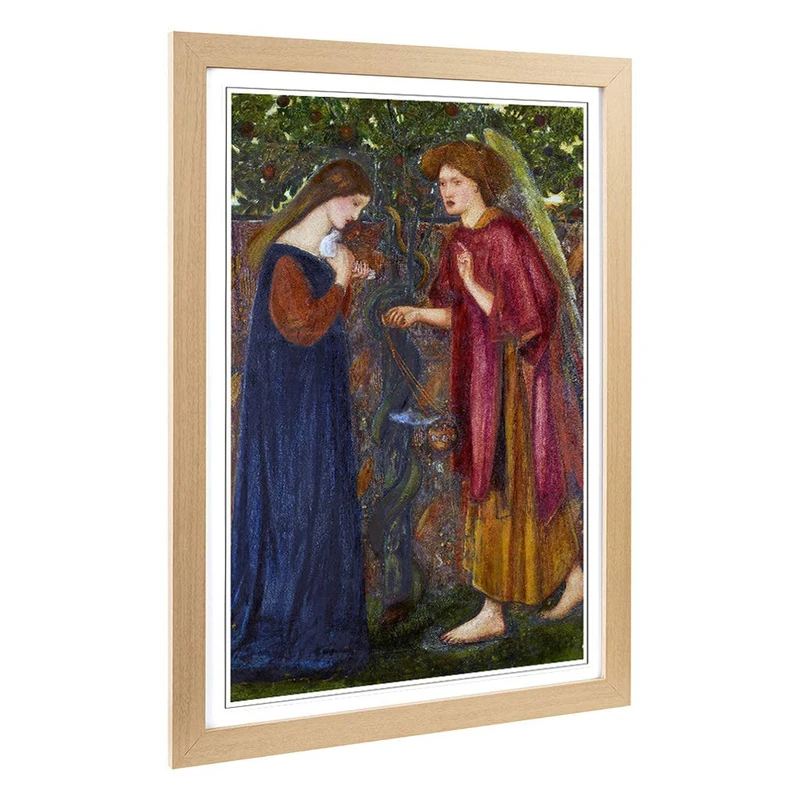 Big Box Art Framed Print of Edward Burne-Jones The Annunciation Design | Wall Art Picture | Home Decor for Kitchen, Living Room, Bedroom, Hallway, Oak, A2 / 24.5x18 Inch / 62x45cm