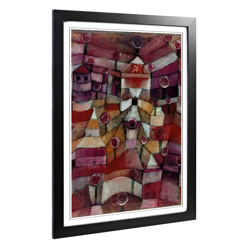 Big Box Art Framed Print of Paul Klee Rose Garden Design | Wall Art Picture | Home Decor for Kitchen, Living, Dining Room, Lounge, Bedroom, Hallway, Office, Black, A2 / 24.5x18 Inch / 62x45cm